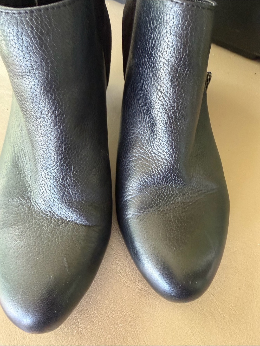 Easy Spirit Black Leather Ankle Booties with Side Zip Detail